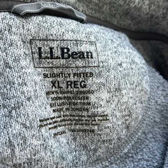 Men’s XL L.L. Bean Gray Pullover sweater fleece 3/4 button neck warm spring - Picture 4 of 4